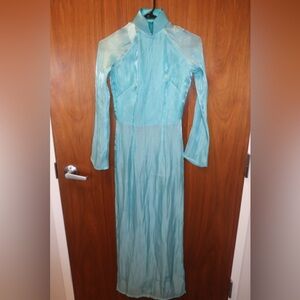 Elegant Blue Long Sleeve Dress